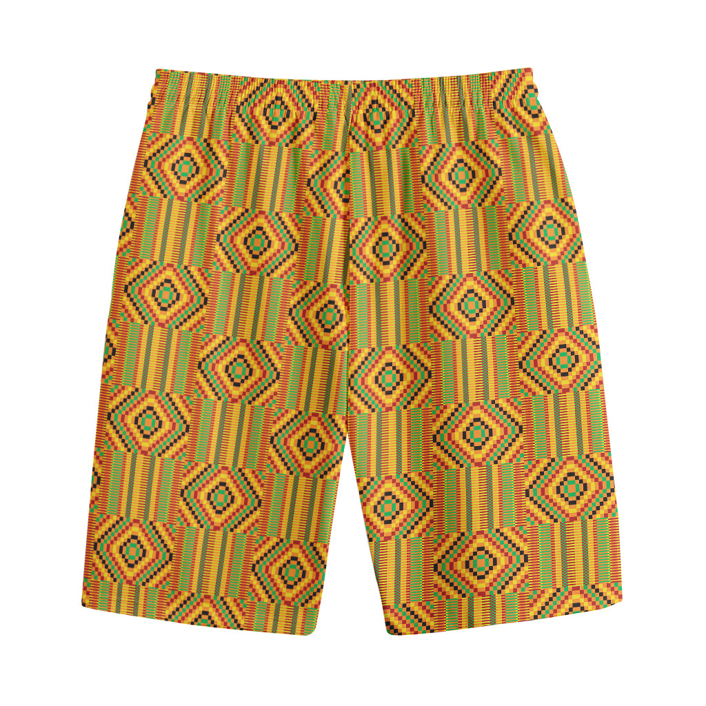 Ashanti Kente Pattern Print Cotton Shorts