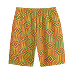 Ashanti Kente Pattern Print Cotton Shorts