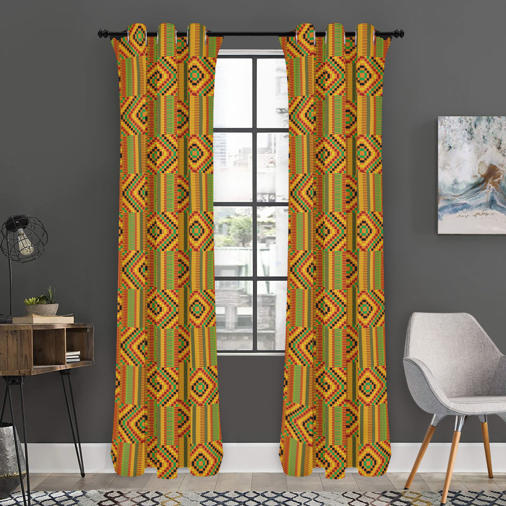 Ashanti Kente Pattern Print Curtain