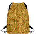 Ashanti Kente Pattern Print Drawstring Backpack