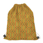 Ashanti Kente Pattern Print Drawstring Bag