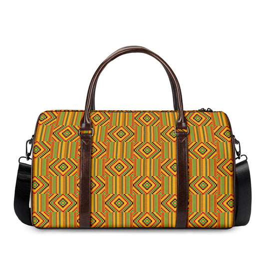 Ashanti Kente Pattern Print Duffle Bag