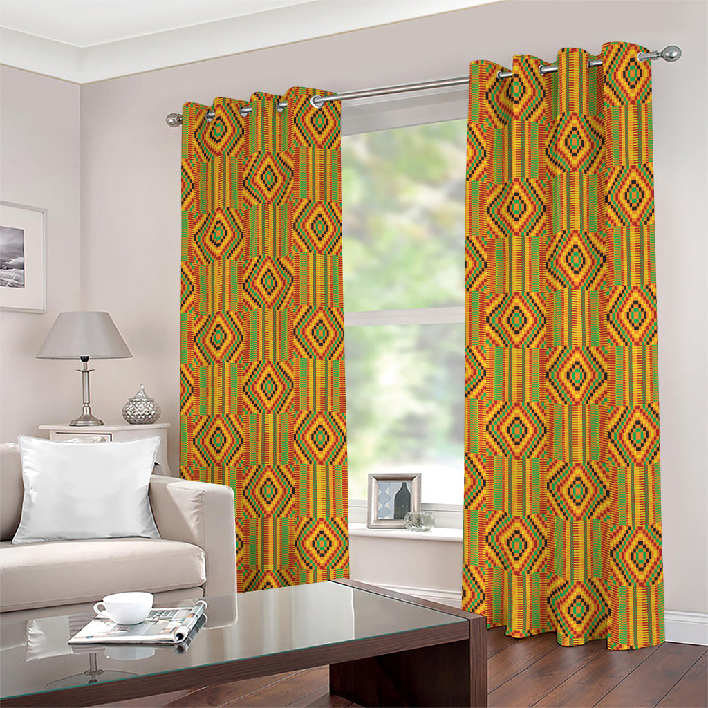 Ashanti Kente Pattern Print Extra Wide Grommet Curtains