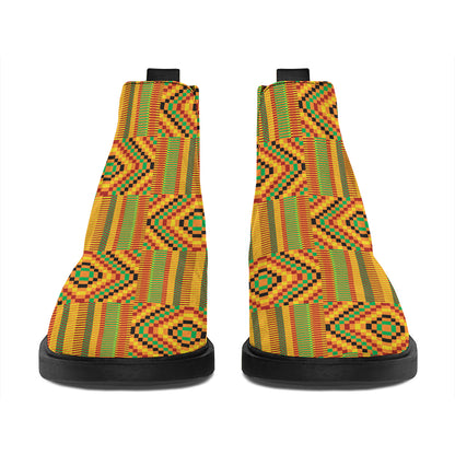 Ashanti Kente Pattern Print Flat Ankle Boots