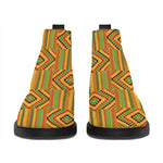 Ashanti Kente Pattern Print Flat Ankle Boots
