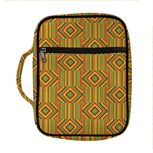 Ashanti Kente Pattern Print Front Pocket Bible Bag