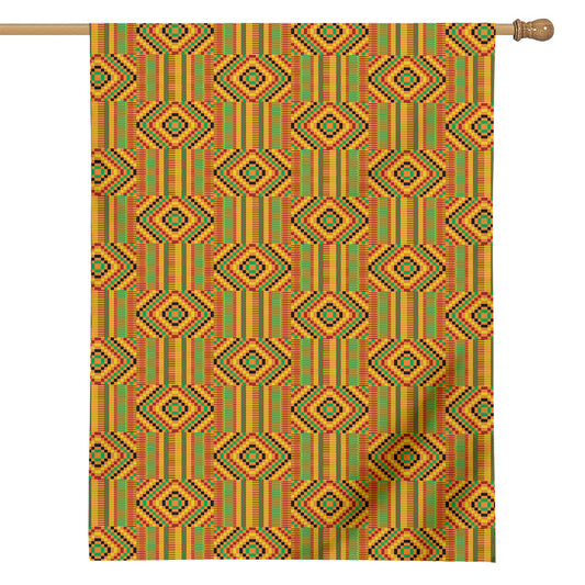 Ashanti Kente Pattern Print House Flag