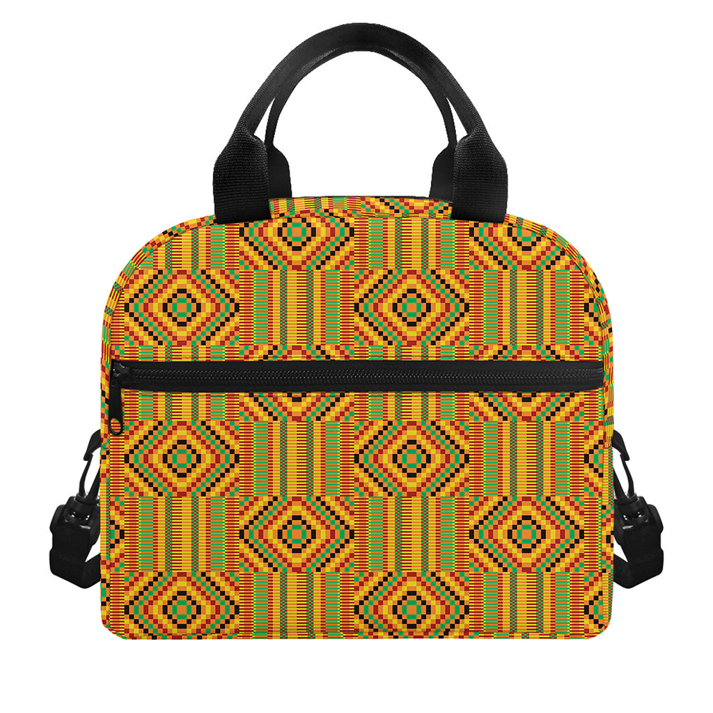 Ashanti Kente Pattern Print Insulated Lunch Bag