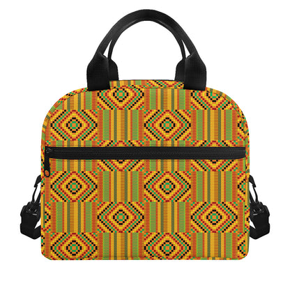 Ashanti Kente Pattern Print Insulated Lunch Bag