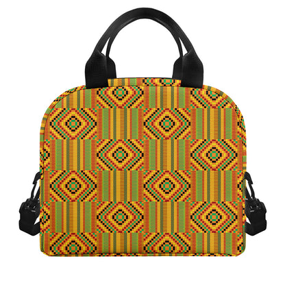 Ashanti Kente Pattern Print Insulated Lunch Bag