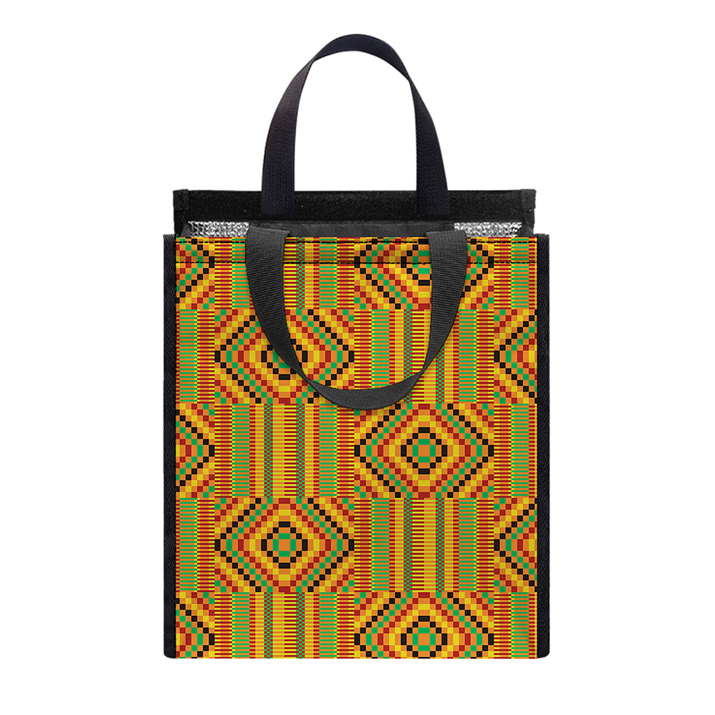 Ashanti Kente Pattern Print Insulated Lunch Tote