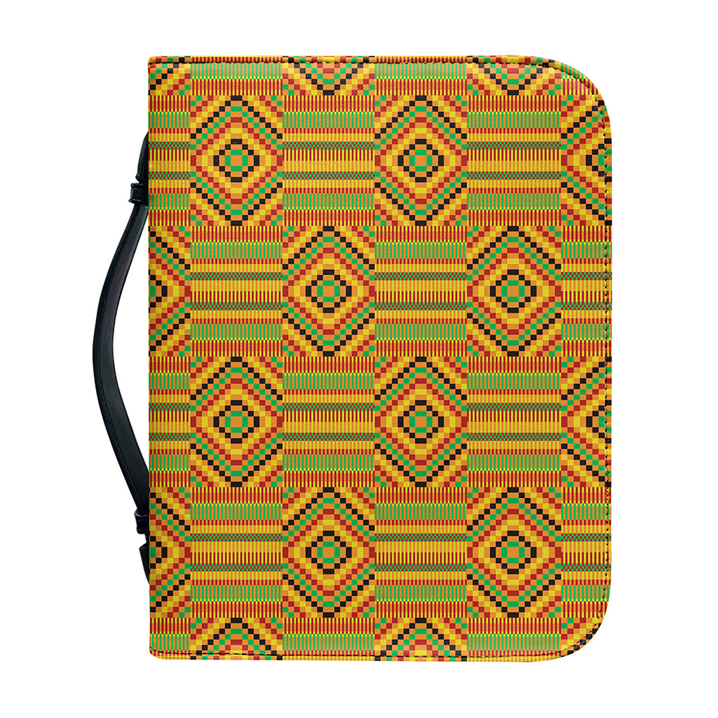 Ashanti Kente Pattern Print Leather Bible Cover