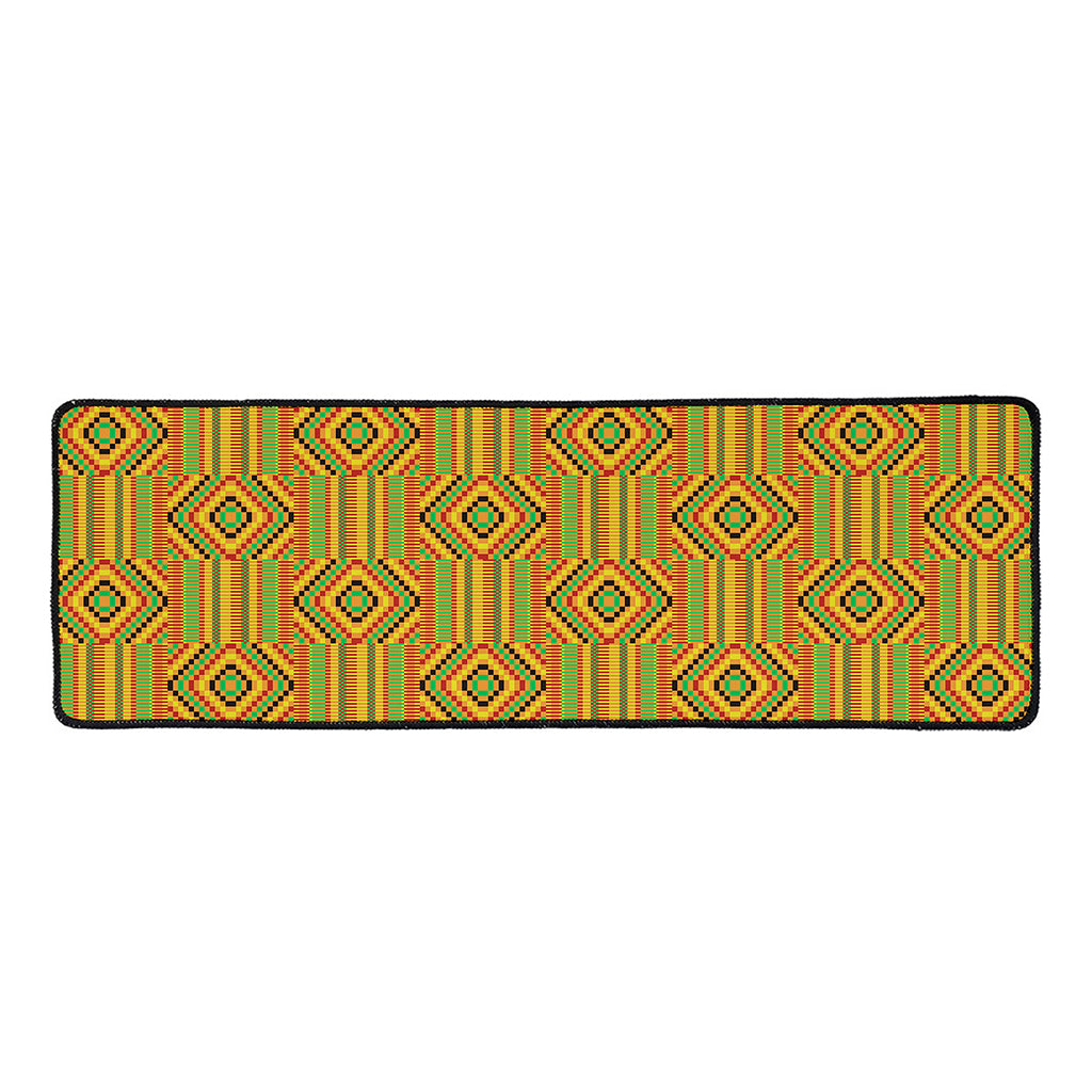 Ashanti Kente Pattern Print Long Kitchen Mat