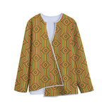 Ashanti Kente Pattern Print Long Sleeve Short Coat