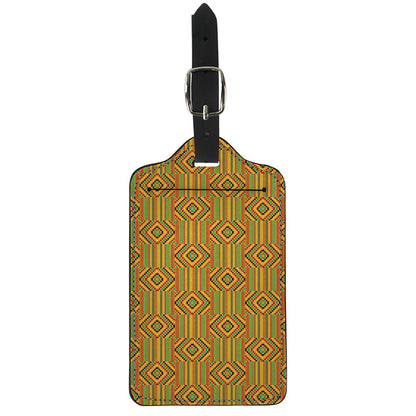 Ashanti Kente Pattern Print Luggage Tag