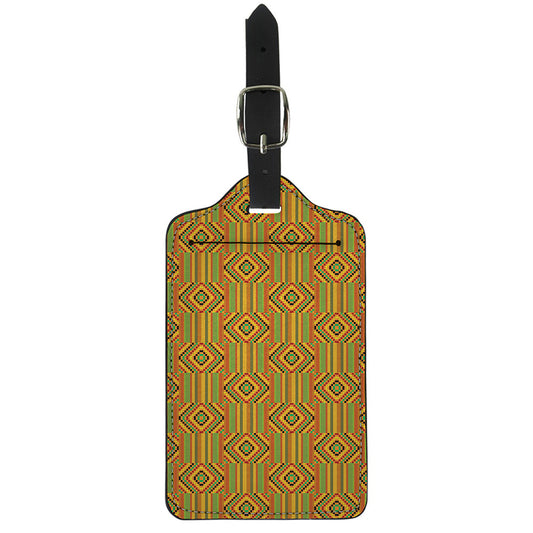 Ashanti Kente Pattern Print Luggage Tag