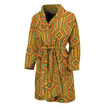 Ashanti Kente Pattern Print Men's Bathrobe