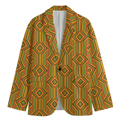 Ashanti Kente Pattern Print Men's Blazer
