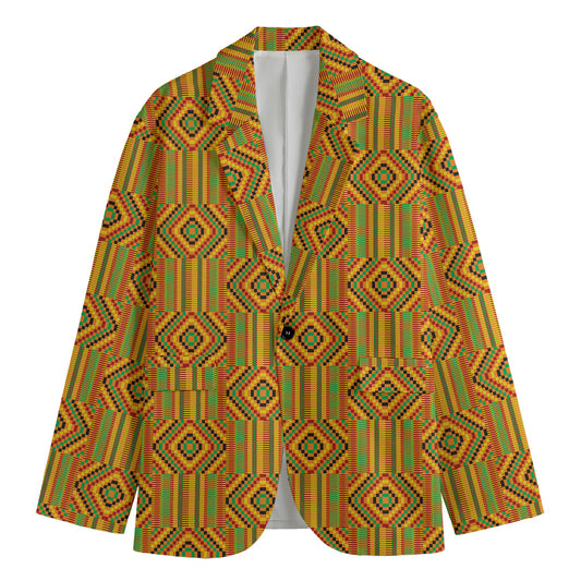 Ashanti Kente Pattern Print Men's Blazer