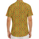 Ashanti Kente Pattern Print Men's Deep V-Neck Shirt