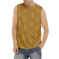 Ashanti Kente Pattern Print Men's Fitness Tank Top