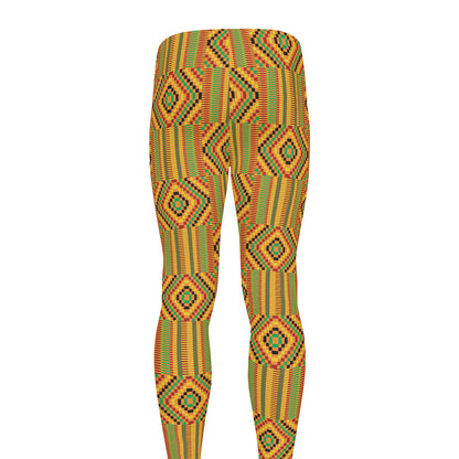 Ashanti Kente Pattern Print Men's leggings