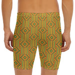 Ashanti Kente Pattern Print Men's Long Boxer Briefs