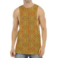 Ashanti Kente Pattern Print Men's Muscle Tank Top