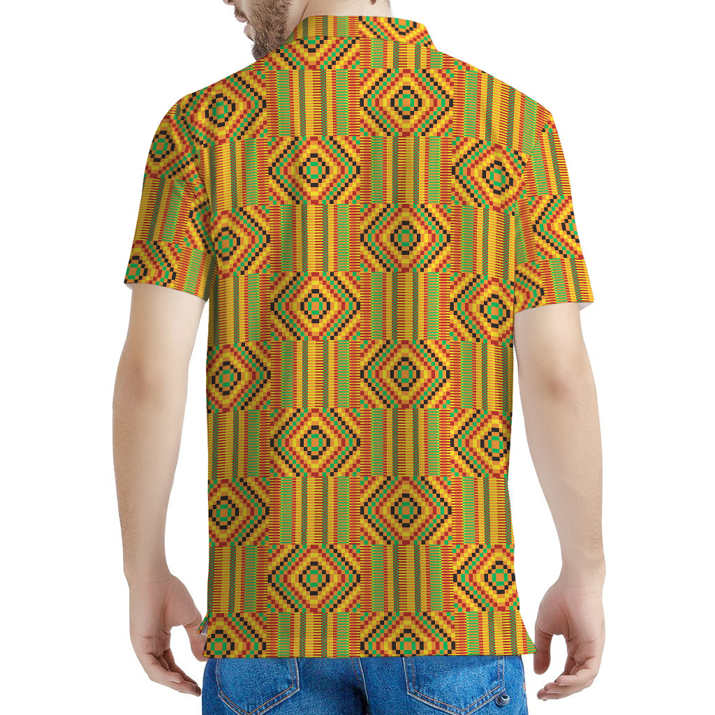 Ashanti Kente Pattern Print Men's Polo Shirt