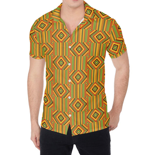 Ashanti Kente Pattern Print Men's Shirt