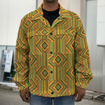 Ashanti Kente Pattern Print Men's Shirt Jacket
