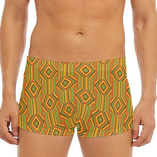 Ashanti Kente Pattern Print Men's Short Boxer Briefs