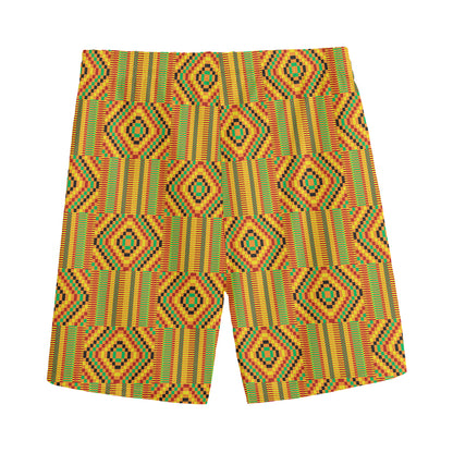 Ashanti Kente Pattern Print Men's Sports Shorts
