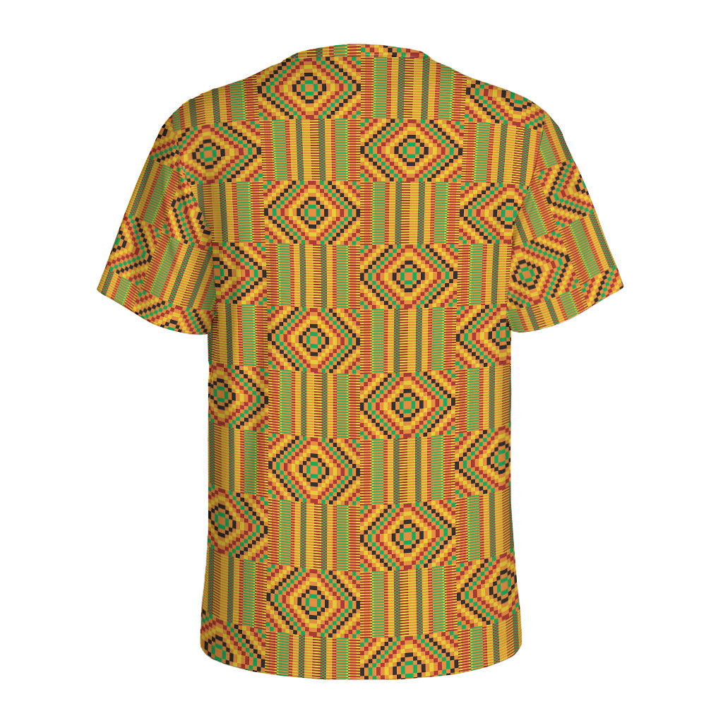 Ashanti Kente Pattern Print Men's Sports T-Shirt