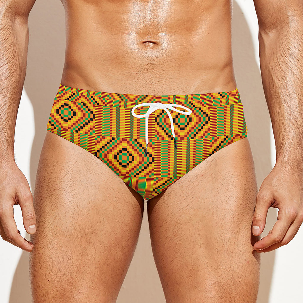 Ashanti Kente Pattern Print Men's Swim Briefs