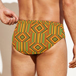 Ashanti Kente Pattern Print Men's Swim Briefs
