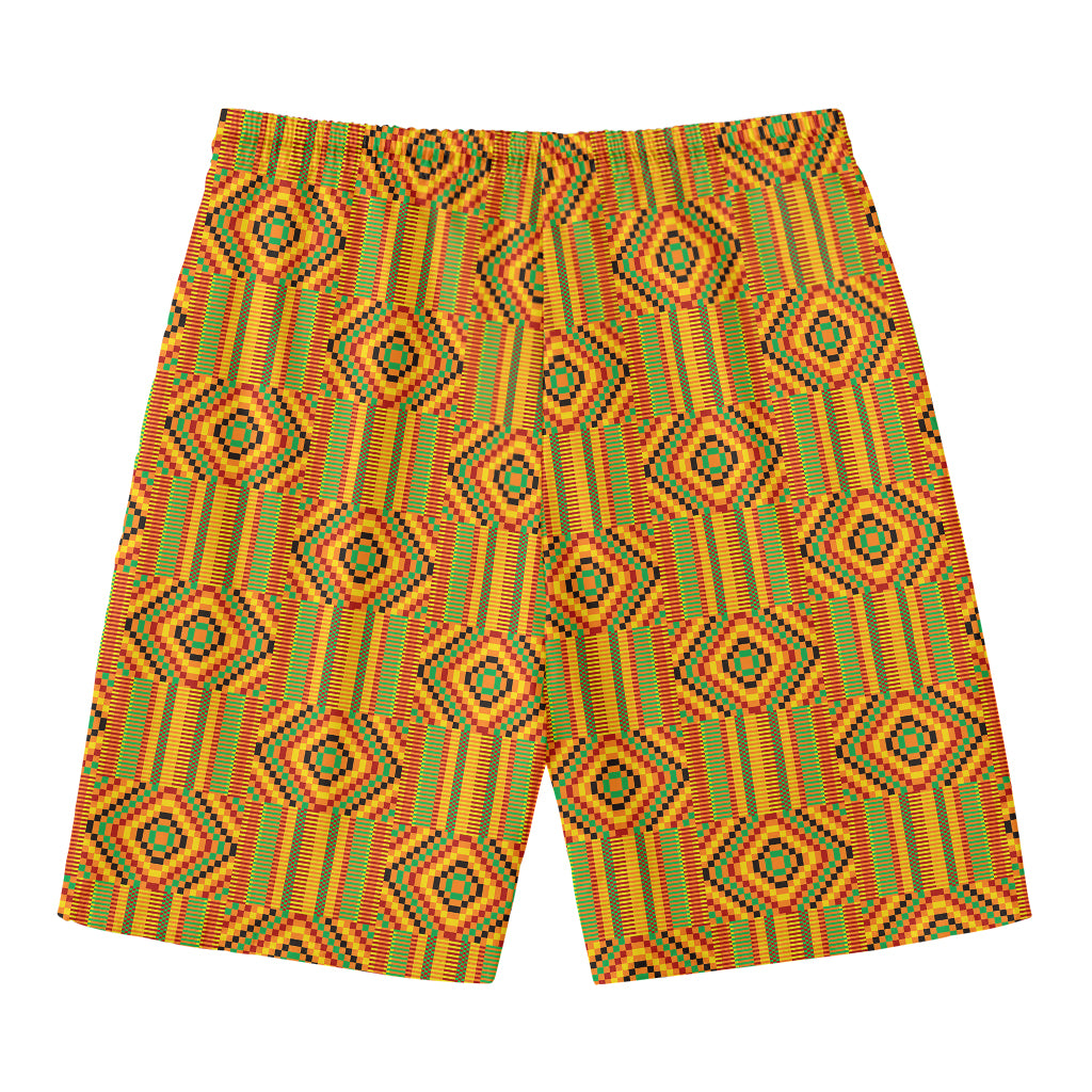 Ashanti Kente Pattern Print Men's Swim Trunks