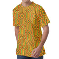 Ashanti Kente Pattern Print Men's Velvet T-Shirt