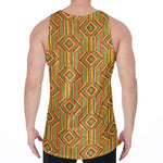Ashanti Kente Pattern Print Men's Velvet Tank Top