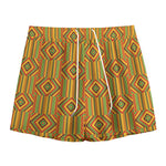 Ashanti Kente Pattern Print Mesh Shorts