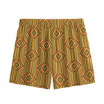 Ashanti Kente Pattern Print Mesh Shorts