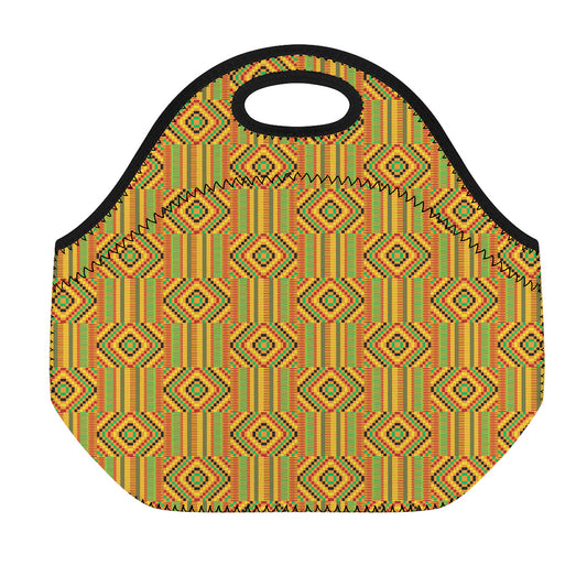 Ashanti Kente Pattern Print Neoprene Lunch Bag