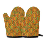 Ashanti Kente Pattern Print Oven Mitts