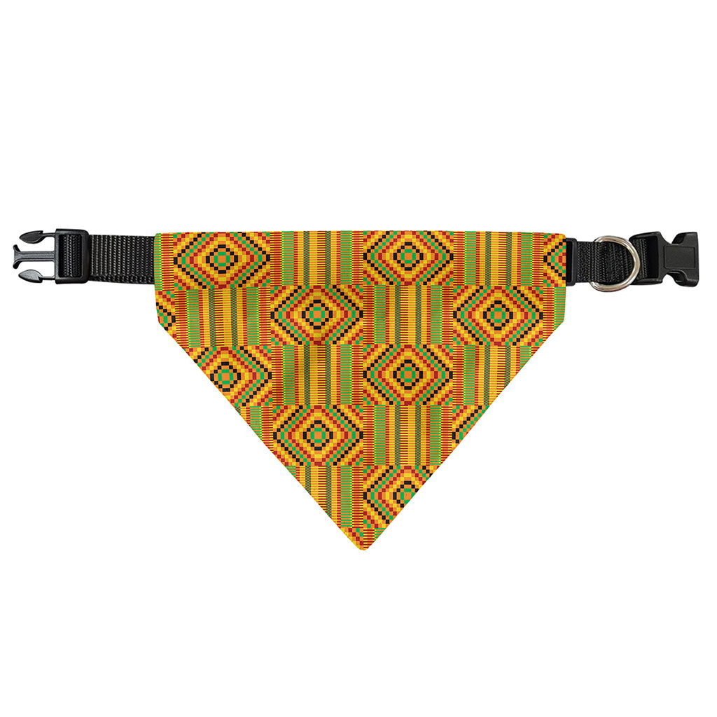 Ashanti Kente Pattern Print Over The Collar Dog Bandana