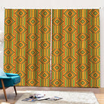 Ashanti Kente Pattern Print Pencil Pleat Curtains