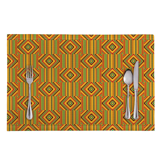 Ashanti Kente Pattern Print Placemat