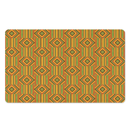 Ashanti Kente Pattern Print Polyester Doormat