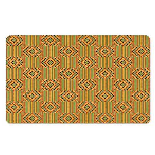 Ashanti Kente Pattern Print Polyester Doormat