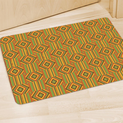 Ashanti Kente Pattern Print Polyester Doormat