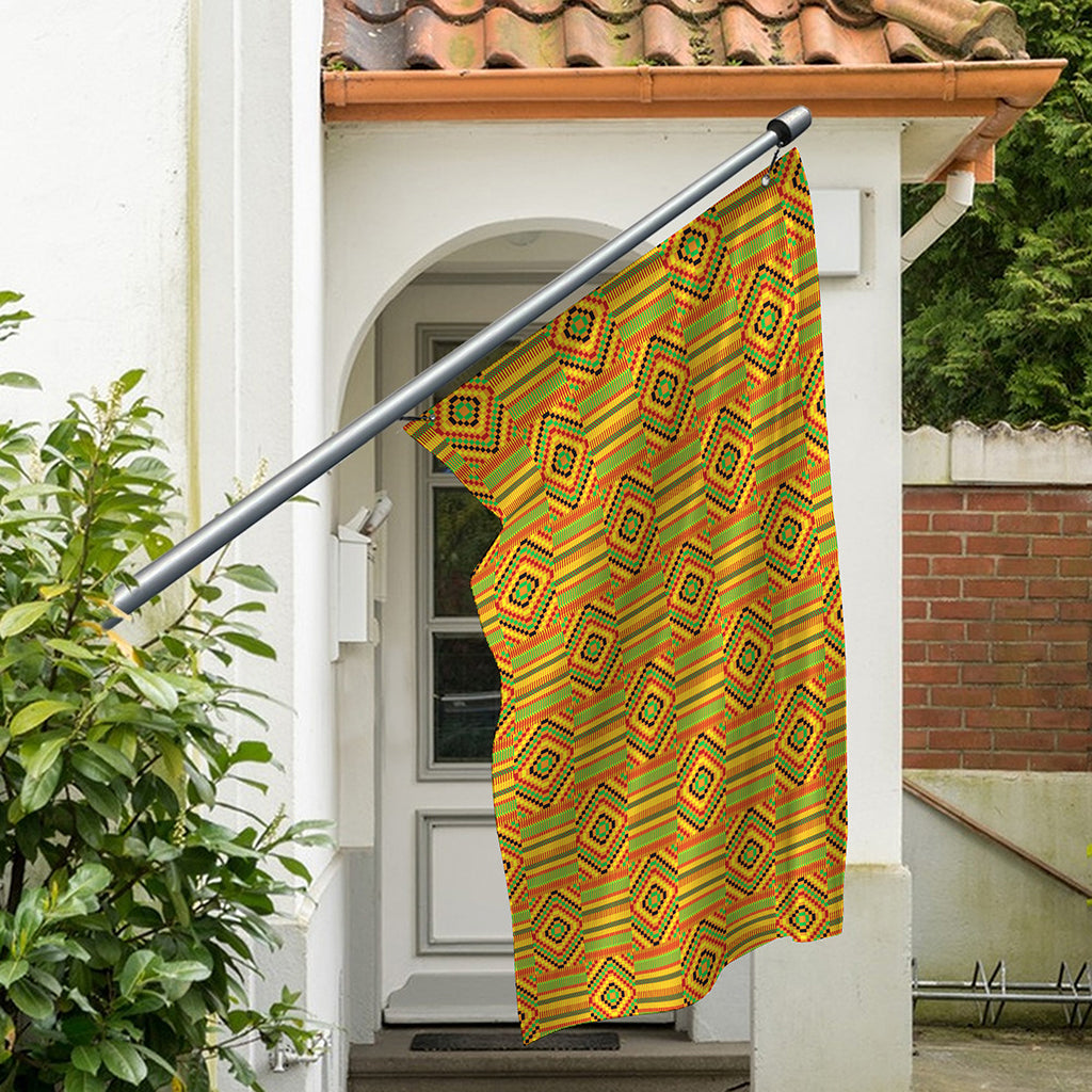 Ashanti Kente Pattern Print Polyester Flag